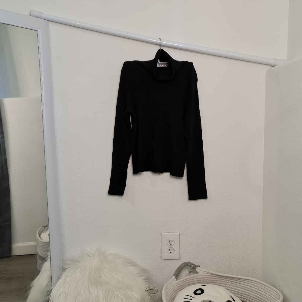 Black ribbed turtleneck